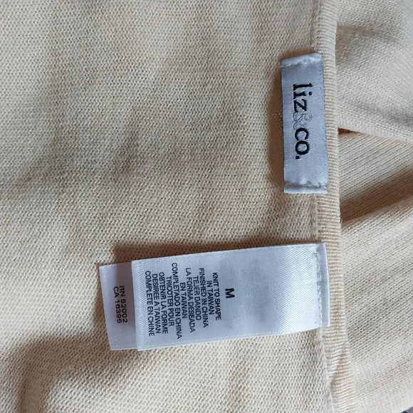 Liz & Co. Women's Size Medium Yellow Embellished Long Sleeve Cardigan - Picture 8 of 11